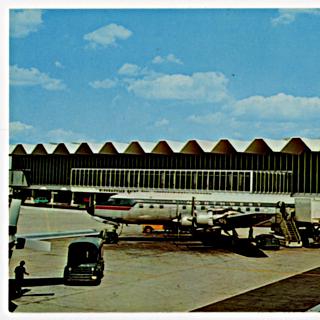 Image #1: postcard: Minneapolis - Saint Paul International Airport, Douglas DC-7C, Northwest Airlines