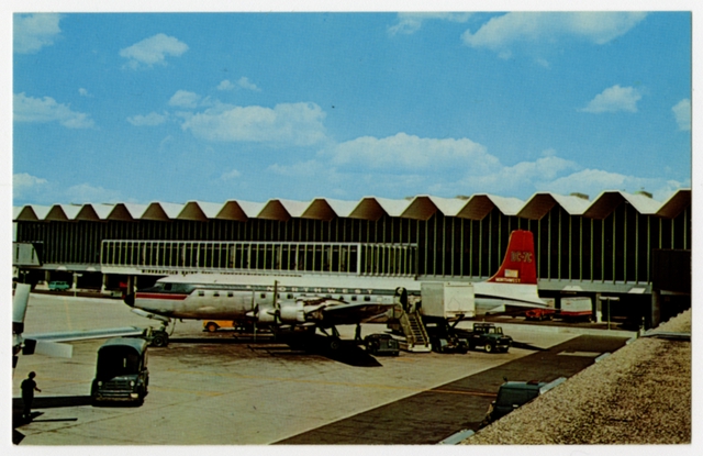 Postcard: Minneapolis - Saint Paul International Airport, Douglas DC-7C, Northwest Airlines