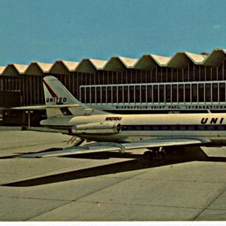 Image #1: postcard: Minneapolis - Saint Paul International Airport, Sud Aviation Caravelle, United Air Lines
