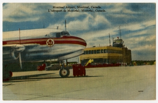 Image: postcard: Montreal Airport, Canadaair CL-2 North Star, Trans-Canada Air Lines (TCA)