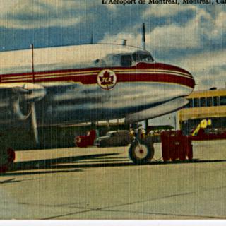 Image #1: postcard: Montreal Airport, Canadaair CL-2 North Star, Trans-Canada Air Lines (TCA)
