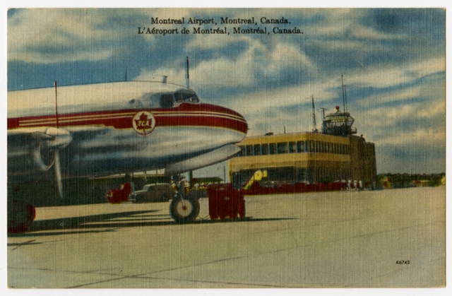 Postcard: Montreal Airport, Canadaair CL-2 North Star, Trans-Canada Air Lines (TCA)