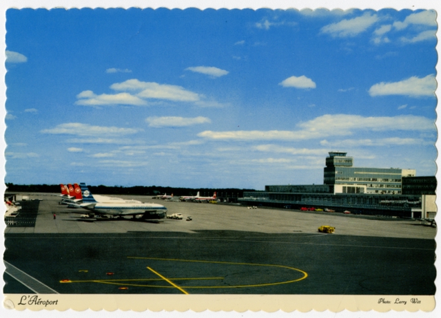 Postcard: Montreal Airport, KLM, Air Canada, Douglas DC-8