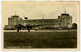 Image: postcard: Heinkel He 111, Munich-Reim Airport