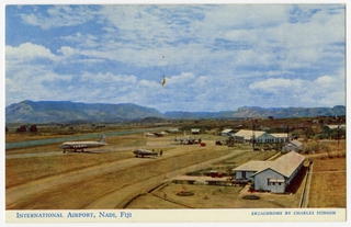 Image: postcard: Nadi International Airport, Douglas DC-6, Lockheed Electra