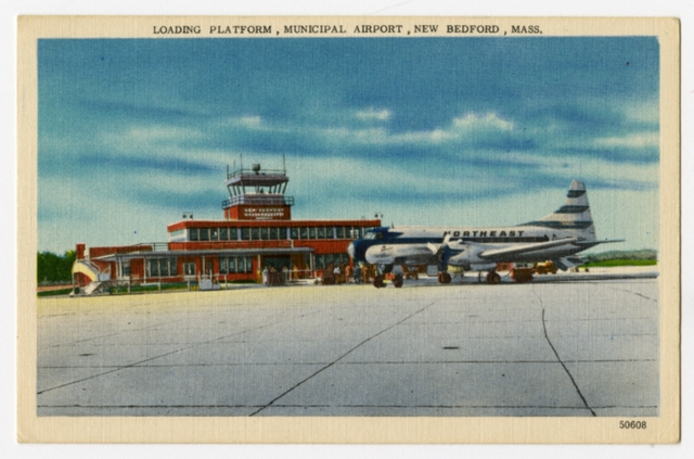 Postcard: New Bedford Municipal Airport, Convair 240, Northeast Airways