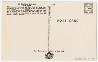 Image: postcard: LaGuardia Airport, American Airlines, Convair 240, Lockheed Constellation