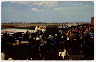 Image: postcard: LaGuardia Airport, Lockheed Constellation, TWA (Trans World Airlines)