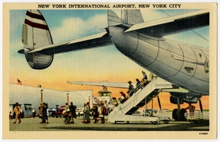Image: postcard: New York International Airport, Lockheed Constellation