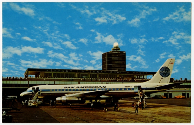 Postcard: John F. Kennedy International Airport, Douglas DC-8, Pan American World Airways