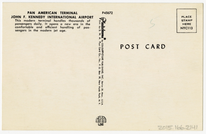 Image: postcard: Pan American Terminal, John F. Kennedy International Airport