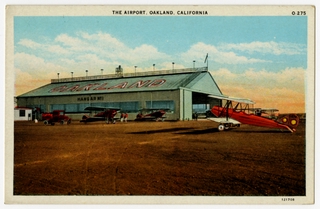 Image: postcard: Oakland Airport, biplane