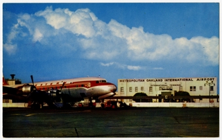 Image: postcard: Metropolitan Oakland International Airport, Western Airlines