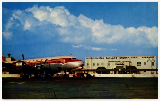 Postcard: Metropolitan Oakland International Airport, Western Airlines
