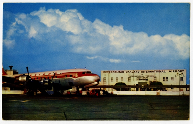 Postcard: Metropolitan Oakland International Airport, Western Airlines