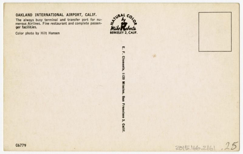 Image: postcard: Metropolitan Oakland International Airport, Western Airlines