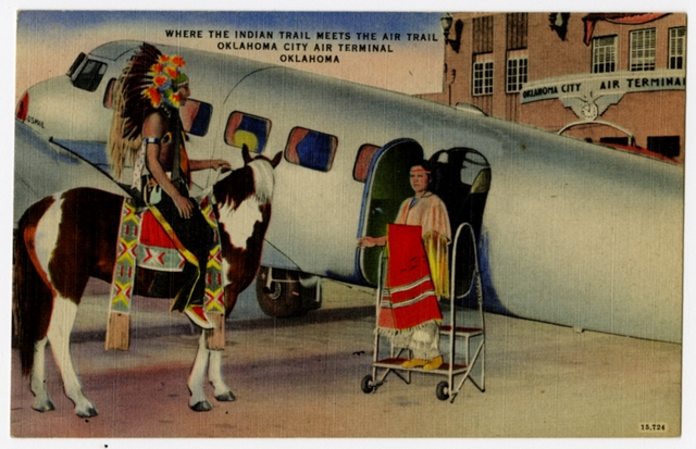 Postcard: Oklahoma City Municipal Air Terminal, Douglas DC-3