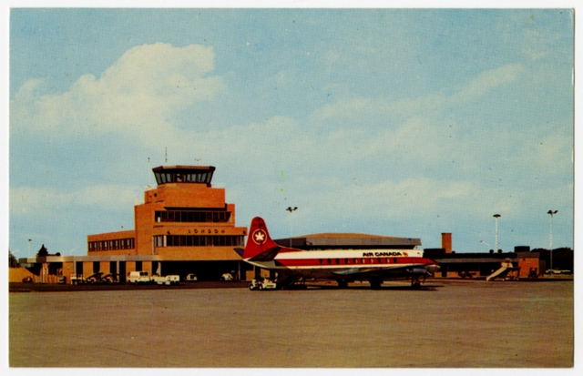 Postcard: London Airport (Canada), Air Canada, Vickers Viscount