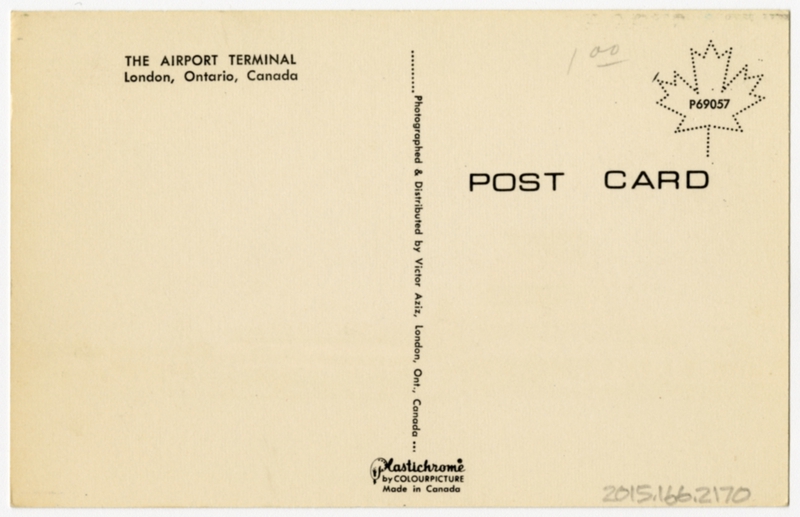 Image: postcard: London Airport (Canada), Air Canada, Vickers Viscount