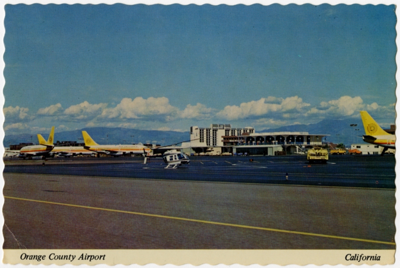 Image: postcard: Orange County Airport, Boeing 737, Air California