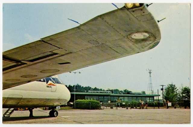 Postcard: Barkley Field, Paducah Municipal Airport, Delta Air Lines, Douglas DC-9