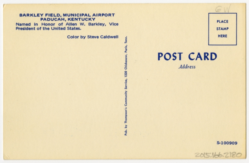 Image: postcard: Barkley Field, Paducah Municipal Airport, Delta Air Lines, Douglas DC-9