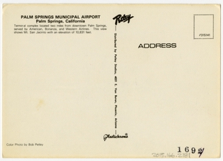 Image: postcard: Palm Springs Municipal Airport