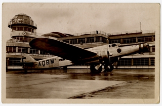 Image: postcard: Bourget - Dugny Airport, Air France, Dewoitine D.338