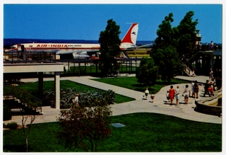 Image: postcard: Perth International Air Terminal, Boeing 707, Air India