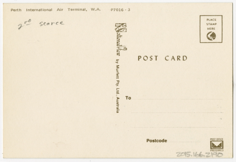 Image: postcard: Perth International Air Terminal, Boeing 707, Air India