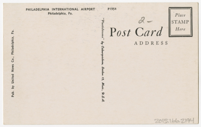 Image: postcard: Philadelphia International Airport, TWA Lockheed Constellation