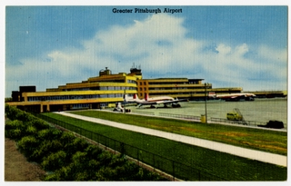 Image: postcard: Lockheed Constellation, Pittsburgh Airport