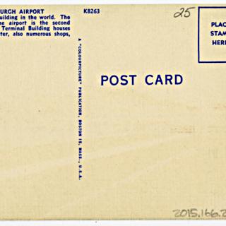 Image #2: postcard: Lockheed Constellation, Pittsburgh Airport