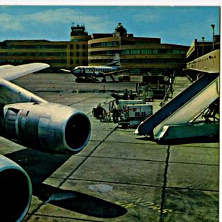 Image #1: postcard: Douglas DC-8, Pittsburgh Airport