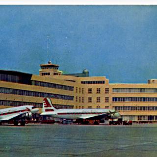 Image #1: postcard: Greater Pittsburgh Airport, Capital Airlines DC-6 and DC-3