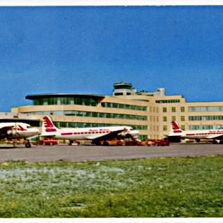 Image #1: postcard: Greater Pittsburgh Airport, Douglas DC-4, Capital Airlines