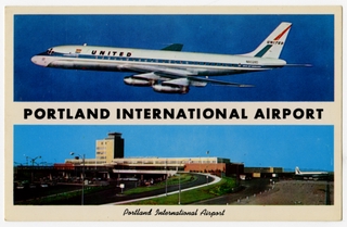 Image: postcard: Portland International Airport (Oregon), United Air Lines