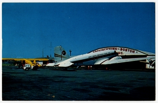 Image: postcard: Provincetown - Boston Airline, Douglas DC-3, Provincetown Airport