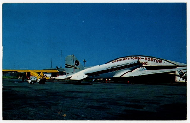Postcard: Provincetown - Boston Airline, Douglas DC-3, Provincetown Airport