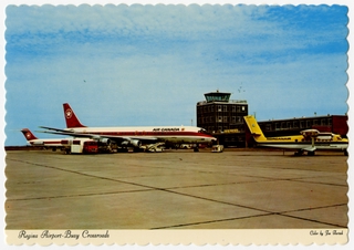 Image: postcard: Regina Airport, Air Canada, Norcan Air, Douglas DC-8