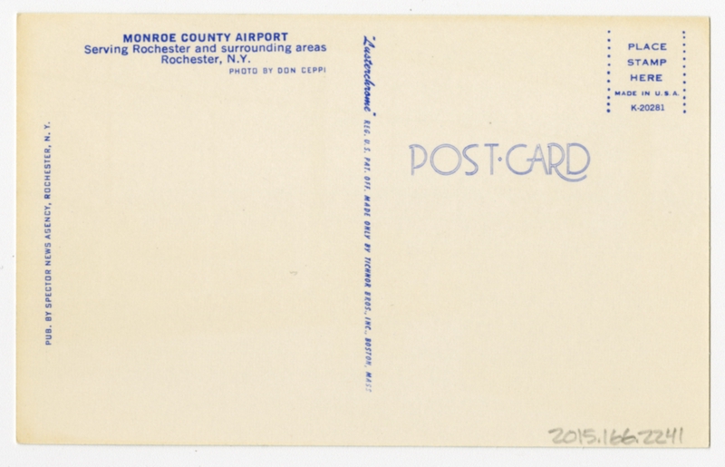 Image: postcard: American Airlines, Boeing 707, Monroe County Airport