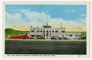 Image: postcard: Salt Lake City Municipal Airport