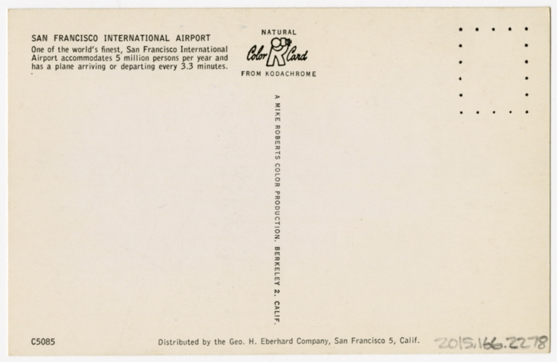 Image: postcard: San Francisco International Airport (SFO), Douglas DC-6, United Air Lines