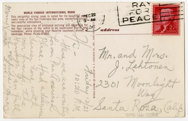 Image: postcard: San Francisco International Airport (SFO), The International Room