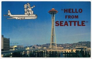 Image: postcard: Boeing 377 Stratocruiser, Seattle