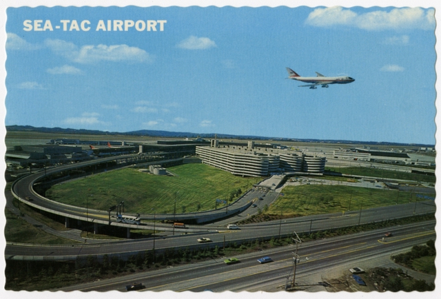 Postcard: Seattle - Tacoma International Airport, Boeing 747