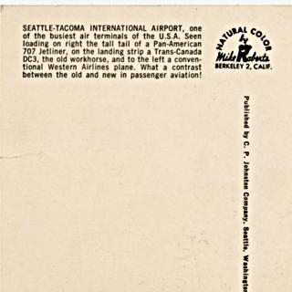 Image #2: postcard: Seattle - Tacoma International Airport, Pan American World Airways, Boeing 707