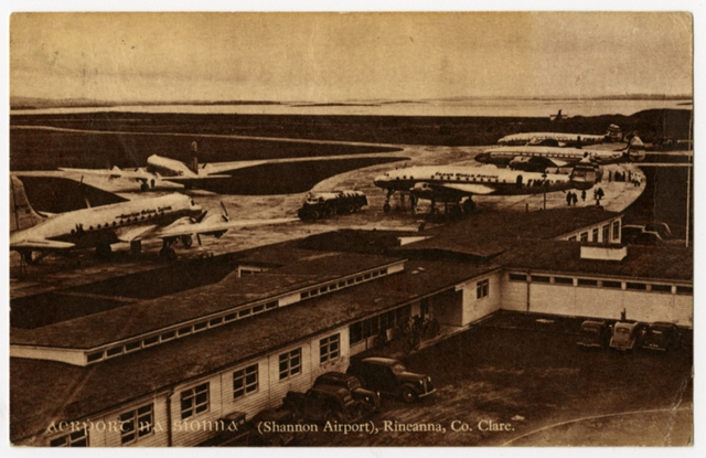 Postcard: Shannon Airport, Lockheed Constellation, TWA, American Airlines