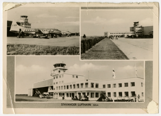 Postcard: Stavanger Airport, Convair 440, SAS
