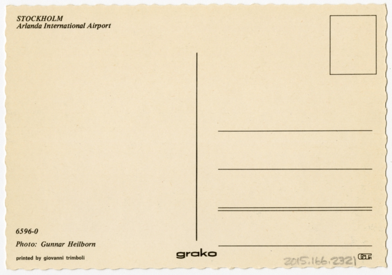 Image: postcard: Scandinavian Airlines System (SAS), Douglas DC-9, Stockholm Arlanda airport